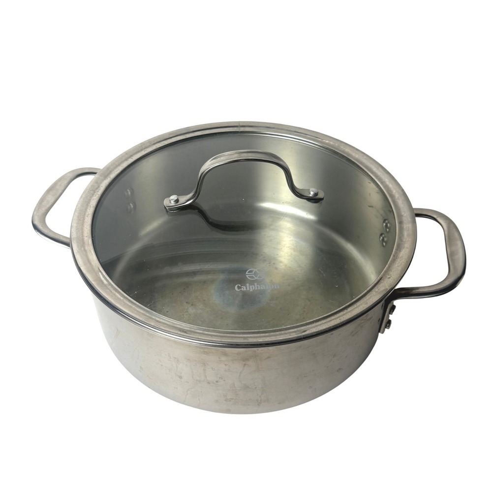 Calphalon Tri-Ply Contemporary Stainless Steel 5 Quart Dutch Oven with Glass Lid